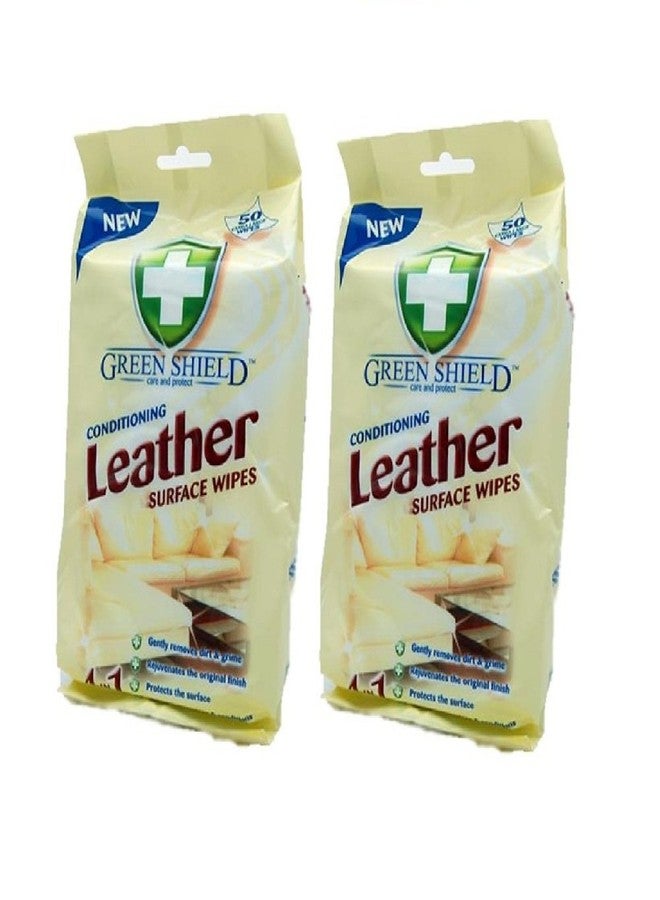 Greenshield Leather Surface Wipes 70's Pack of 2