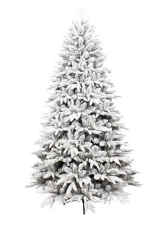 GGEROU Christmas Tree Thick Falling Snow Christmas Tree White Flocking 7FT Xmas Tree PE PVC Material Christmas Tree with 950 Branch Tips and Metal Foldable Stand  - Image 1