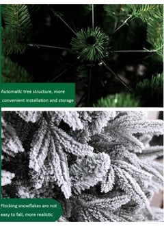 GGEROU Christmas Tree Thick Falling Snow Christmas Tree White Flocking 7FT Xmas Tree PE PVC Material Christmas Tree with 950 Branch Tips and Metal Foldable Stand  - Image 3