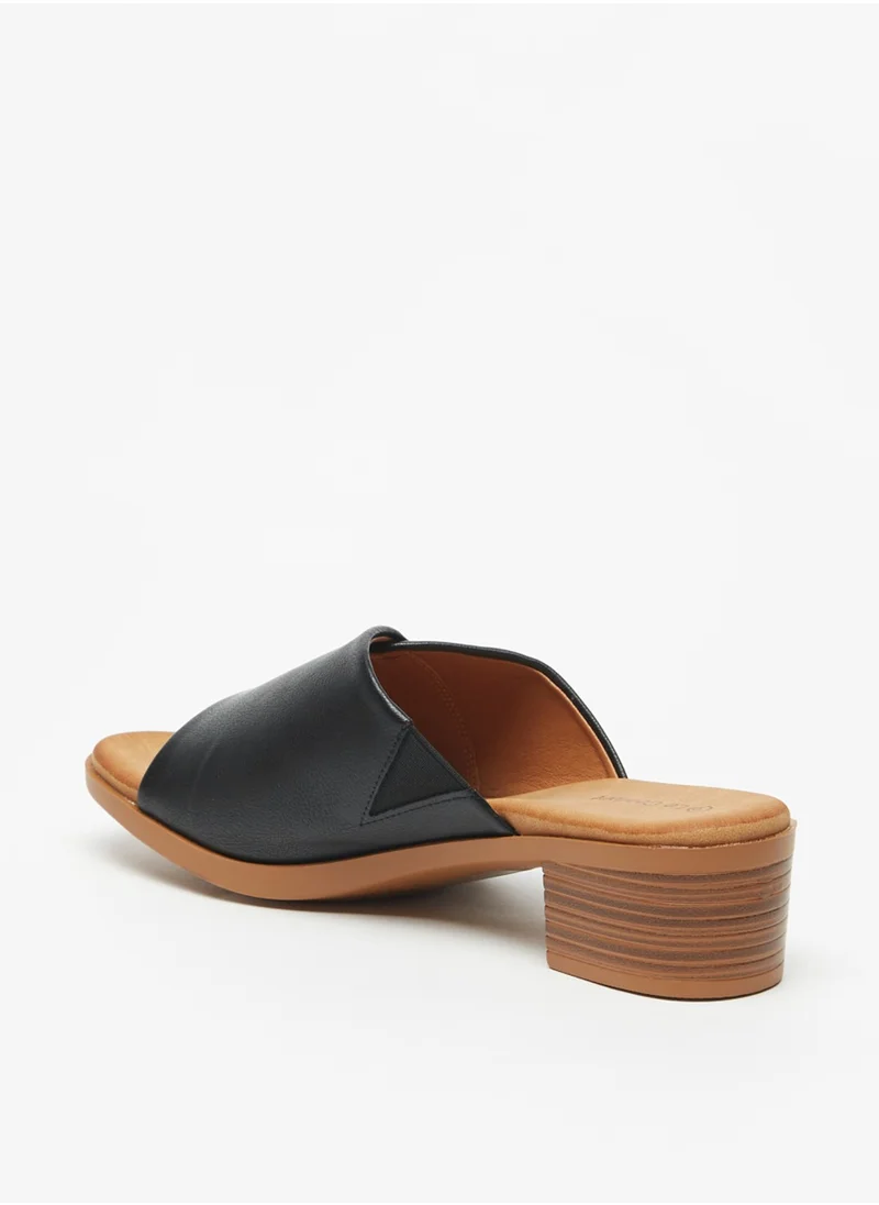 Le Confort Solid Slip On Open Toe Sandals With Block Heels