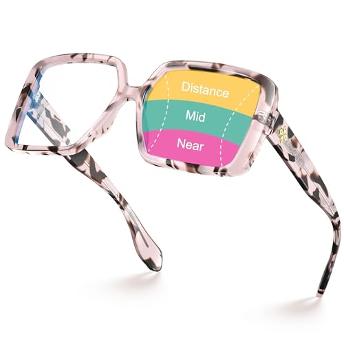 VISOONE TR90 Progressive Reading Glasses Women Anti Fog Blue Light Blocking Oversized Square Harvard - Image 1