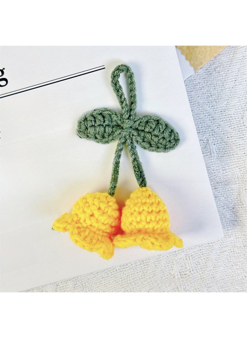 Generic - Handmade Lily Bell Pompom Keychain Charm 2 yellow ones - Image 1