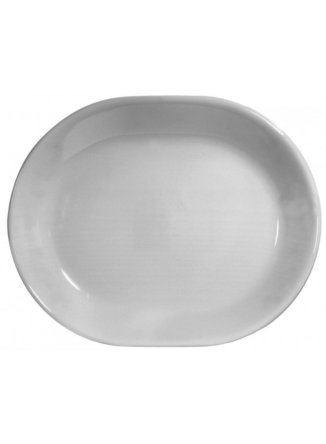 Corelle Livingware Vitrelle 12-1/4-Inch Serving Platter, Winter Frost White - Image 1