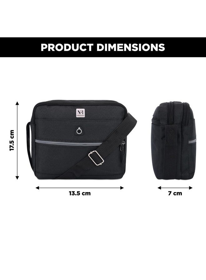 NFI essentials Small Unisex Sling Bag Cross Body Bag for Travelling, Business Messenger Bag Travelling Bag one Side shoulder Bag (Black) - Image 4