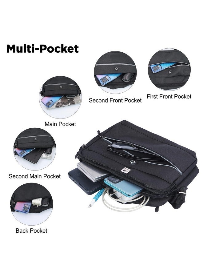 NFI essentials Small Unisex Sling Bag Cross Body Bag for Travelling, Business Messenger Bag Travelling Bag one Side shoulder Bag (Black) - Image 3