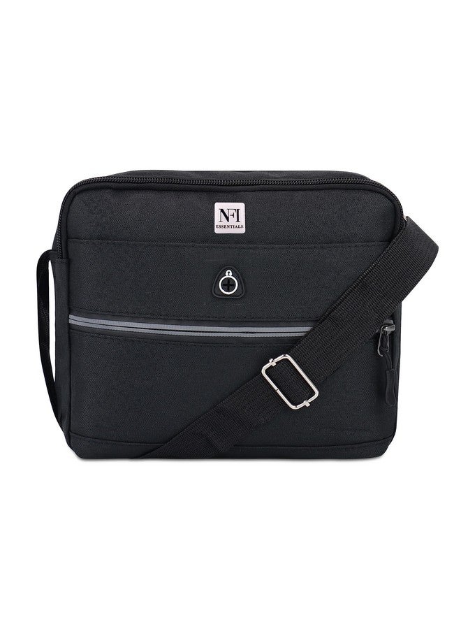 NFI essentials Small Unisex Sling Bag Cross Body Bag for Travelling, Business Messenger Bag Travelling Bag one Side shoulder Bag (Black) - Image 1
