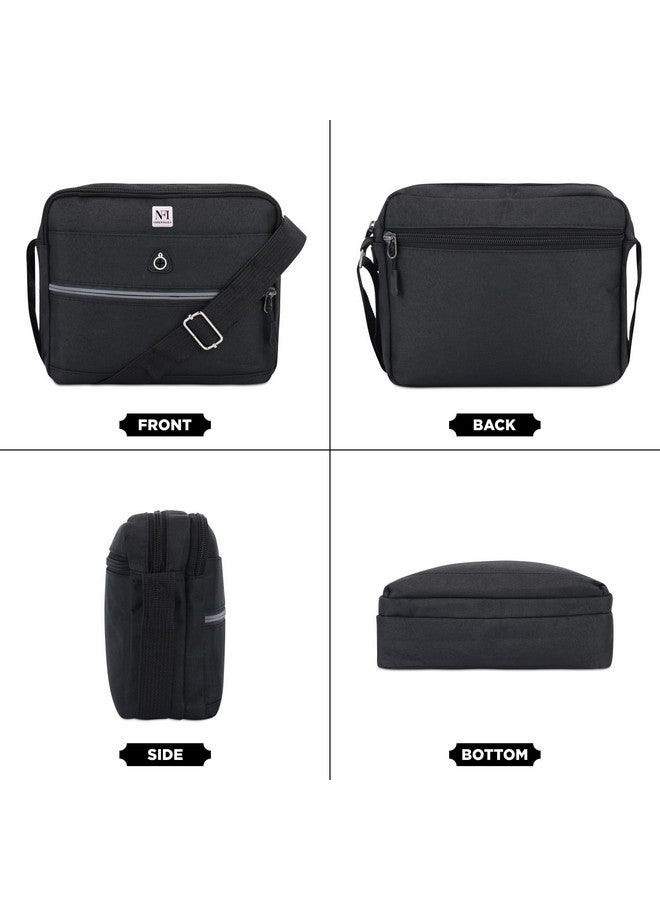 NFI essentials Small Unisex Sling Bag Cross Body Bag for Travelling, Business Messenger Bag Travelling Bag one Side shoulder Bag (Black) - Image 2