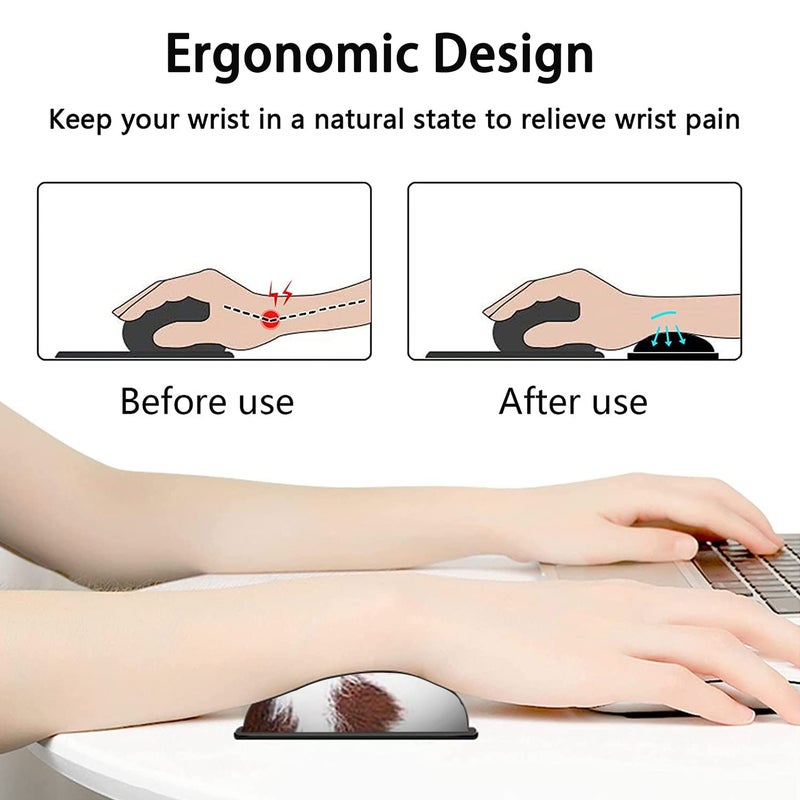 JVGFYNKL Large Mouse Pad, Extended Office Desk Pad 31.5x11.8in, Ergonomic Memory Foam Mouse Wrist Rest Support for Home Office Computer Writing Pad, Cute Faux Brown Cowhide Fur Pattern XXL Gaming Mouse Mat - Image 5