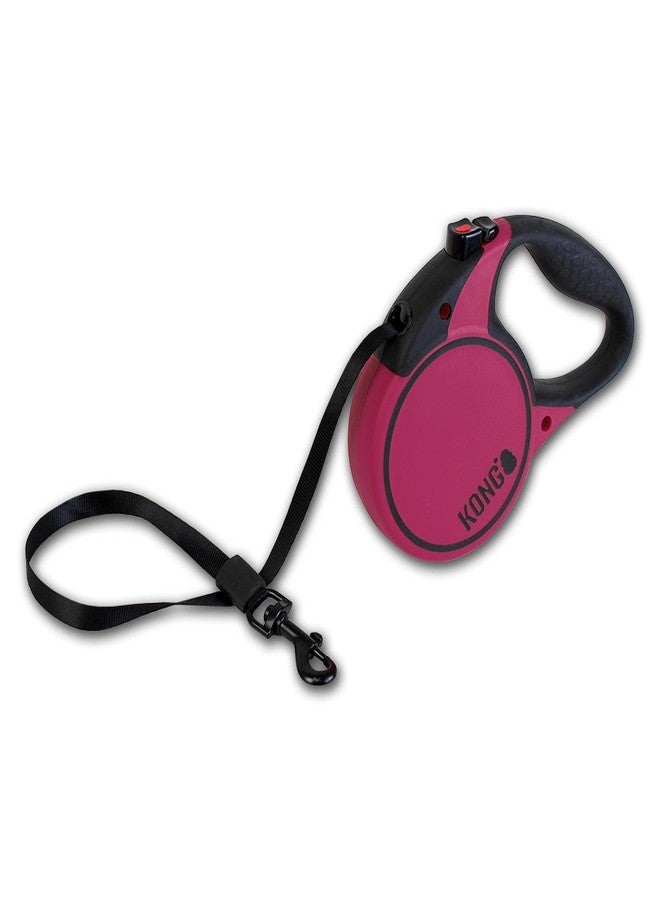KONG Retractable Terrain Dog Leash for Medium Dogs Upto 30kgs, Durable, Reflective, Tangle-Free, Safety Lock, Ergonomic Soft Grip Handle for Pet Hiking, Walks, Training, Fuchsia, Medium - 16ft/5m