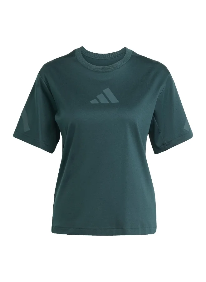 Adidas Adidas W Z.N.E. Tee Green T-Shirt (Short Sleeve) T-Shirts For Women