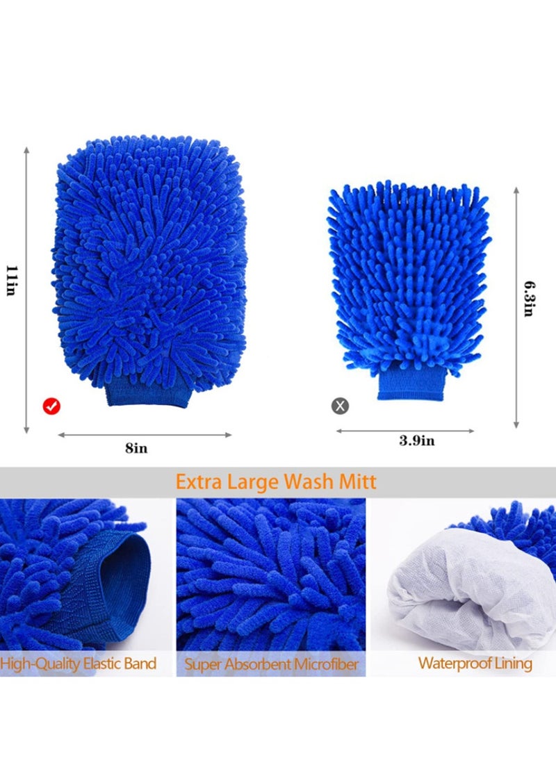 Generic 10 sets of car cleaning brushes rubber thread wheel hub brushes folding car washing bucket car washing brush set  - Image 3