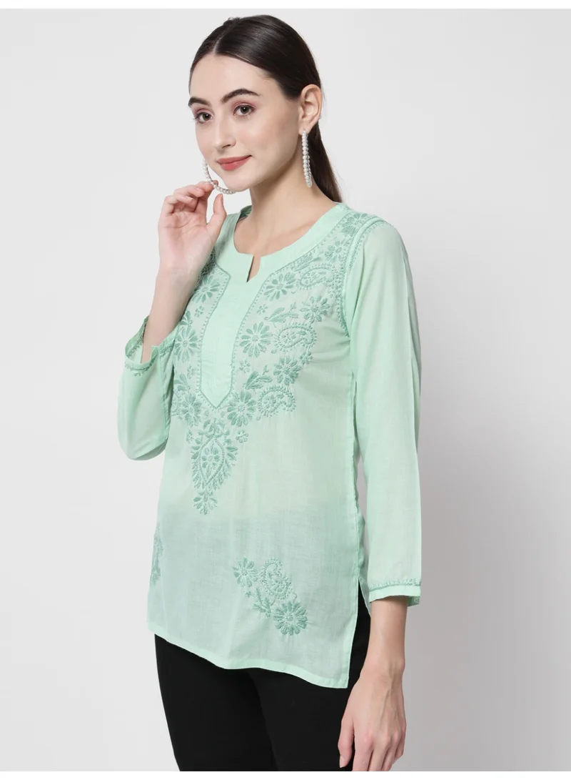Alaya  Hand Embroidered Chikankari Cotton Kurti-AL3405 for Women | Best Price UAE