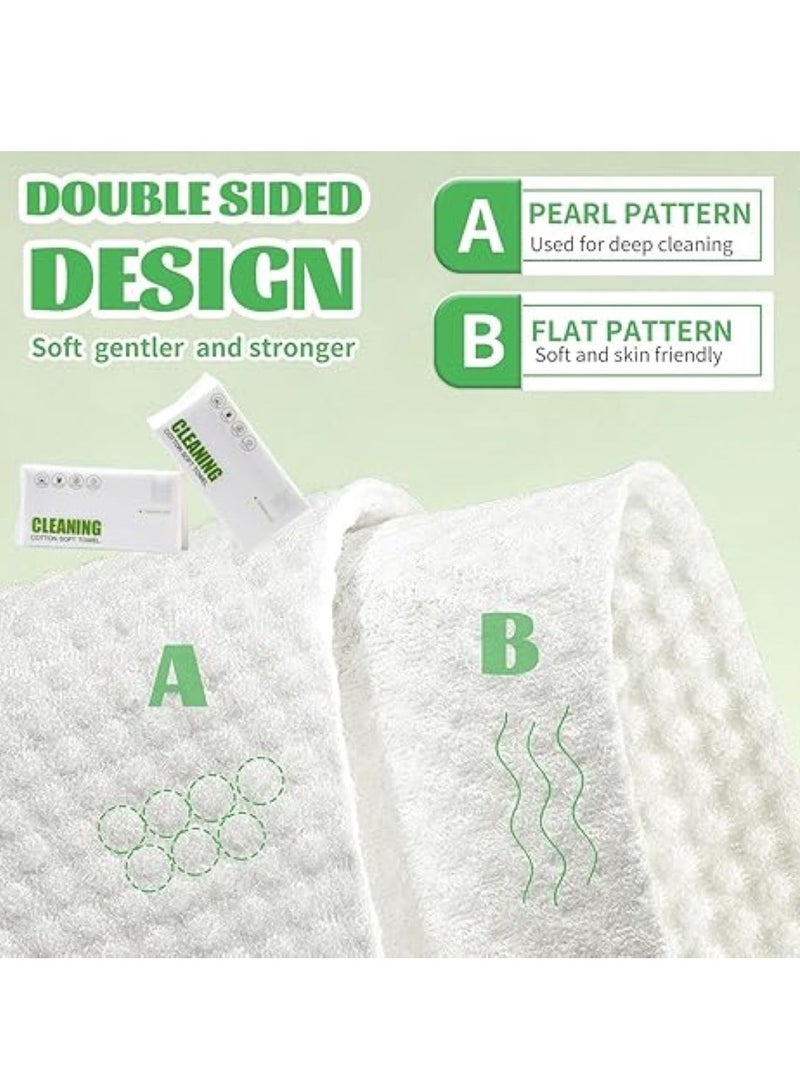 UREVO Disposable Cotton Thickened Clean face towel, Women Soft Face Cloths for Washing, Face Towel Lint Free for Cleansing, Skincare and Makeup Remover, Dry Wipes, (1 Pack/60Count) - Image 3