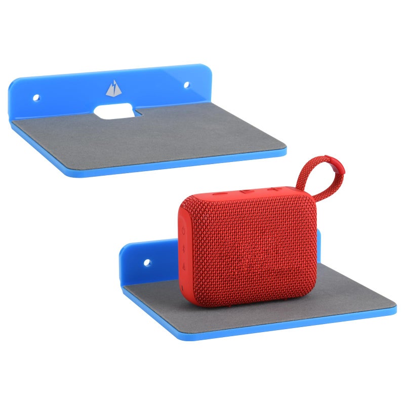 TXEsign Wall Shelves 3 Pack Small Wall Mount for Speaker Webcam Cell Phones Display Shelf Blue Medium