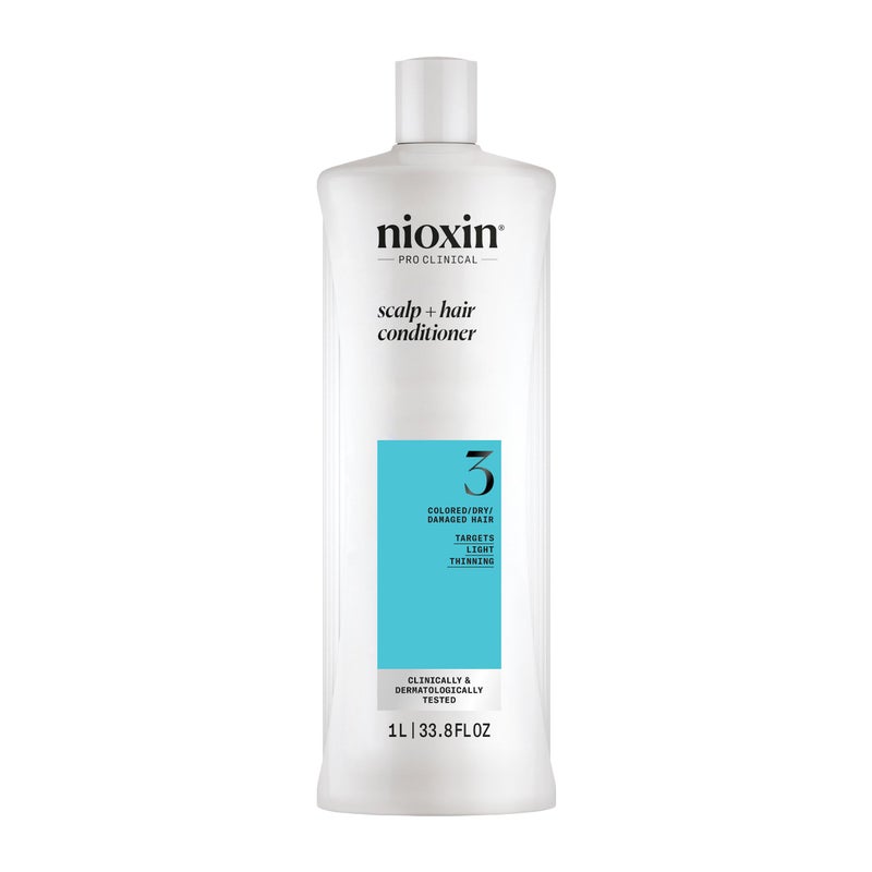 Nioxin System 3 Scalp + Hair Conditioner | For Colored or Damaged Hair with Light Thinning | With Niacinamide and Biotin | 33.8 Fl oz. - Image 1