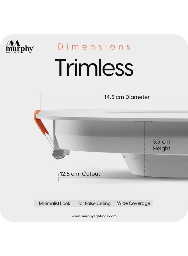 Murphy Trimless Round LED Panel Light - 12W Cool White | Glare-Free, Recessed Ceiling Downlight for Home & Commercial - Pack of 20 - Image 4