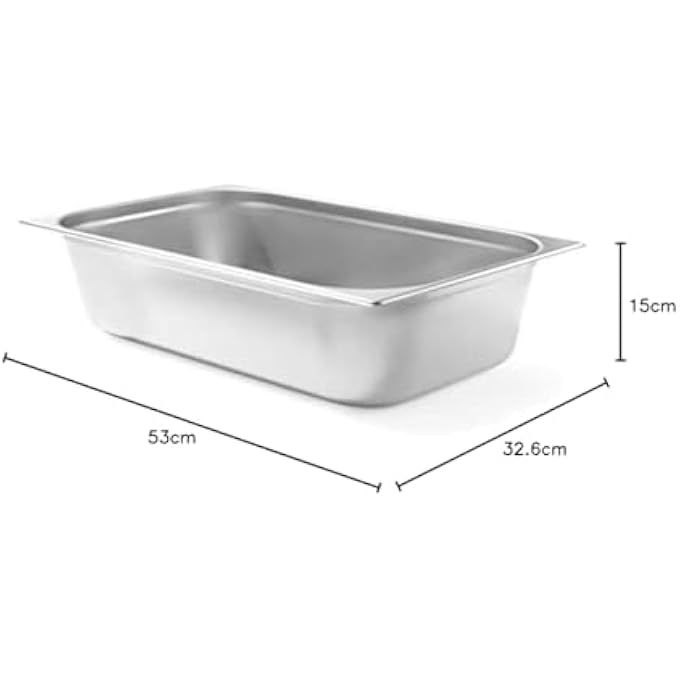 هندي Recipiente Gn 11Contenedor GnBordes RedondeadosResistente A Temperaturas De 40A 300Capto Para HornosCongeladoresCalientaplatosBao Mara21L530X325XH 150MmAcero Inoxable - Image 4