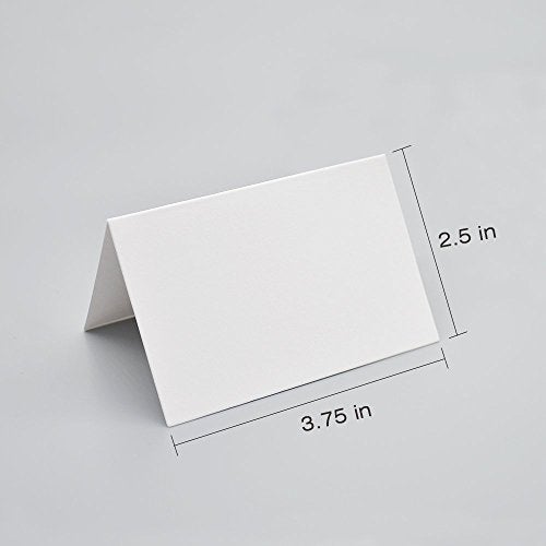 AZAZA 50 Pcs White Blank Place Cards - Textured Table Tent Cards Seating Place Cards for Weddings Banquets Dinner Parties 2.5" x 3.75" - Image 3