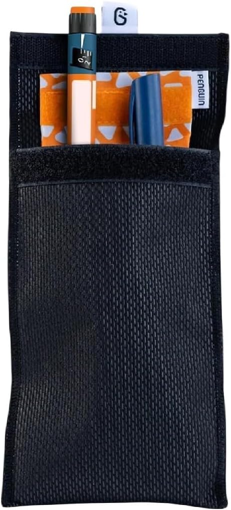 Penguin Insulin Cooler - Mini Water-Activated Insulin Travel Case for Pens - Small Insulin Travel Cooler 8.3 x 4.7 - Stores Insulin Safely at 64F-78F for 45 Hours - Black
