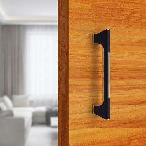 RAB Handle Zinc Kitchen and Office Drawer/Cabinet/Door/Wardrobe Handle (Code:- Hand M160, Size:- 4", Color:-Rembo Black, Pack of 1 PCS) - Image 1