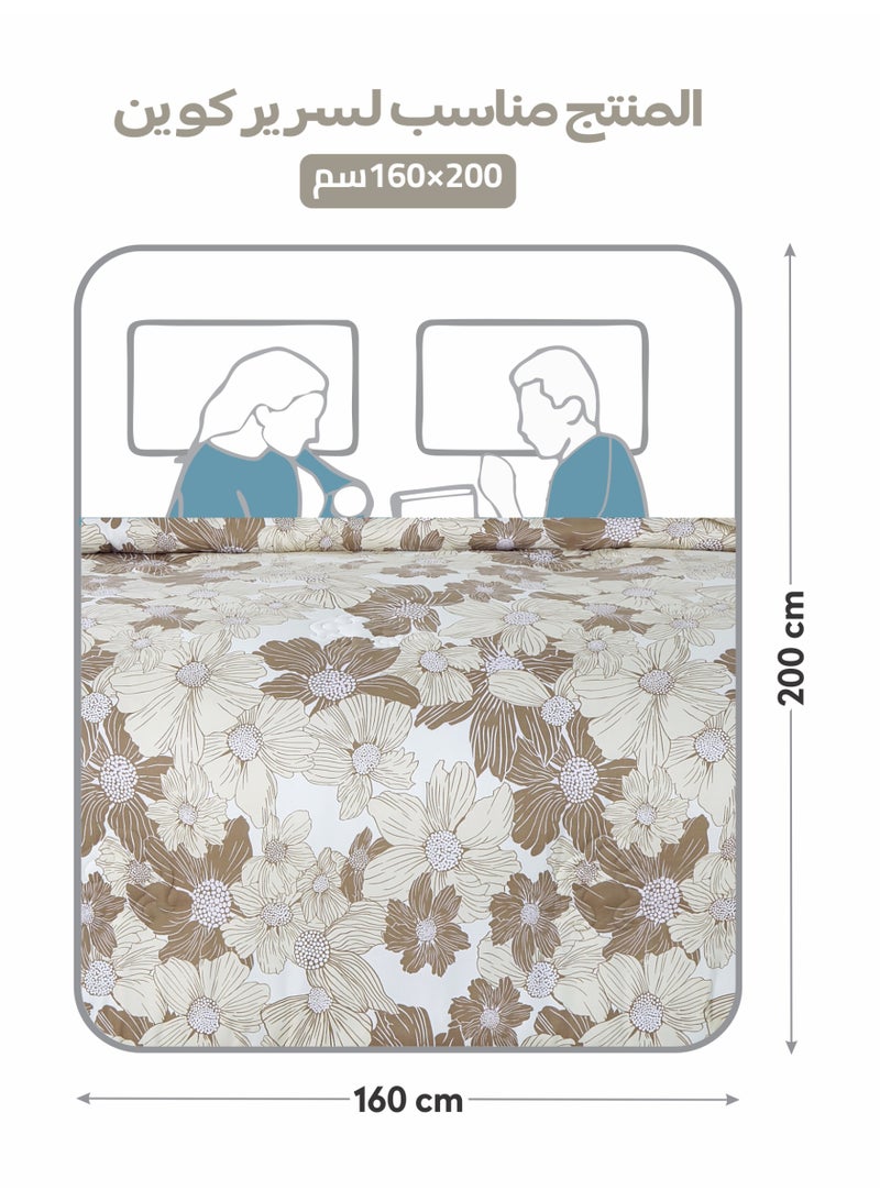 Doona Printed 4-Pcs Queen Comforter Bedding Set Fits 160x200cm -Includes Comforter, Fitted Sheet, Pillow Shams & Pillowcases – Soft Microfiber Fabric with Soft 350 GSm Filling - Image 3