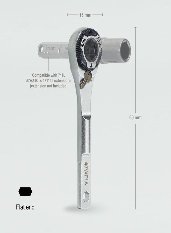 711L EDC Ratchet Wrench for Leatherman Multitools MK2 - Compact Flat End Screwdriver Accessory for Multi-tools with Flat Bit Adapters #7WF1A - Image 2