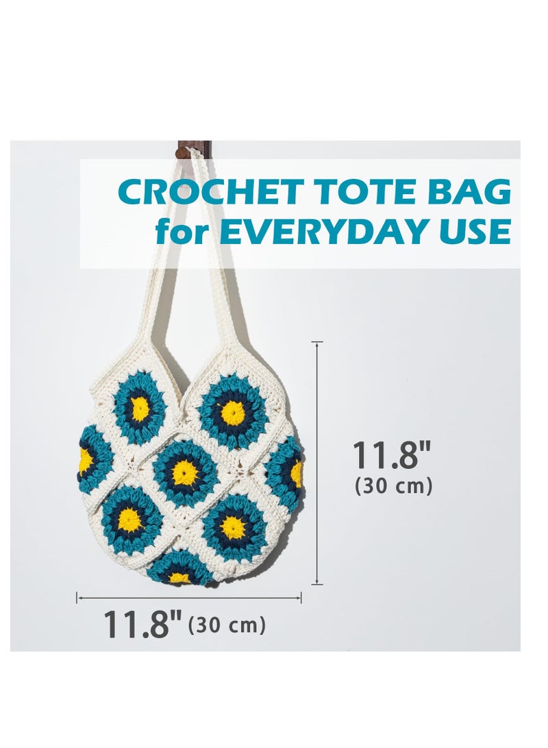 Generic Crochet Kit for Beginners, Crochet Bag Starter Kit with Step-by-Step Video Tutorials, Crochet Tote Bag Set, Knitting Kit Including Yarn, Crochet Hook, Marking buckle, Corydalis  - Image 5