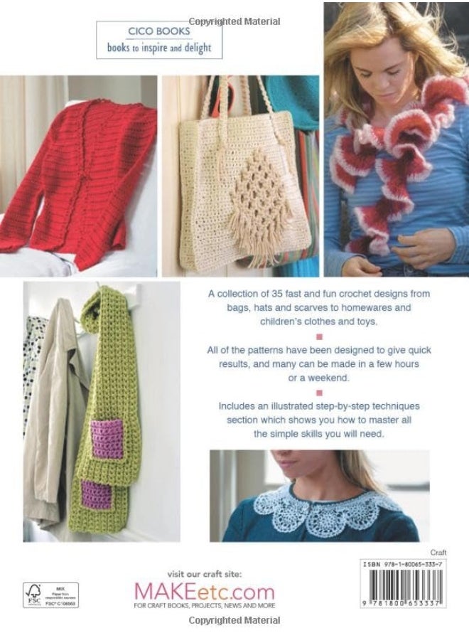 null - Quick & Easy Crochet: 35 simple projects to make: Fast and stylish patterns for scarves, tops, blankets, bags and more - Image 1