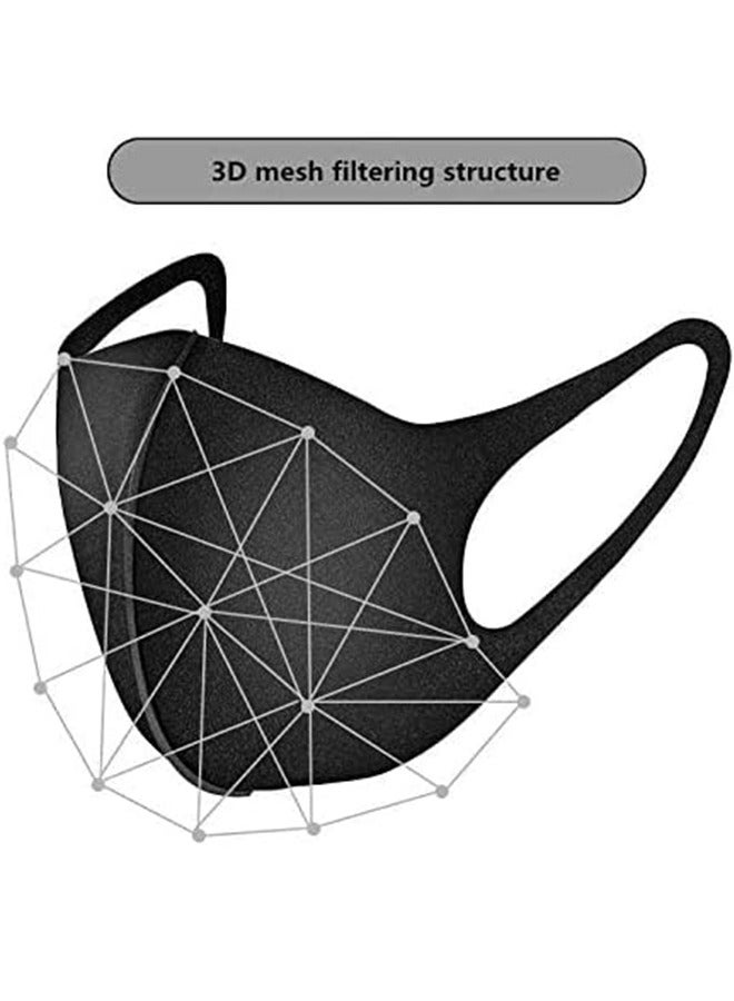 6 Pcs Reusable Fashion Protective Sponge Face Masks Breathable Anti-Dust Elastic Ear Loop Mask, 3 Black and 3 Grey - Image 4