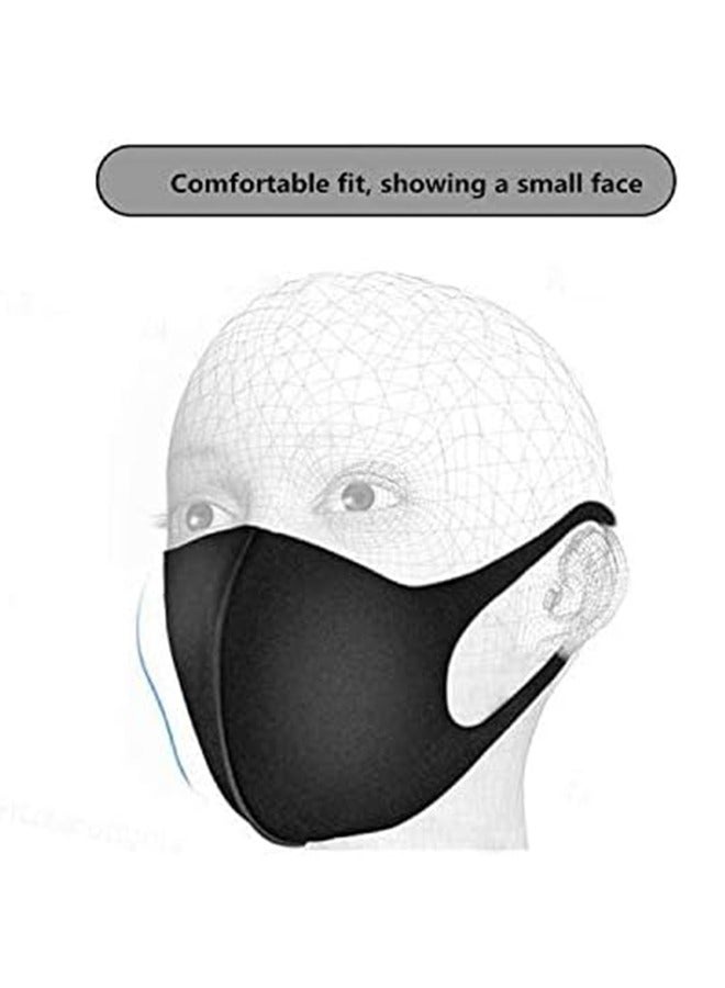 6 Pcs Reusable Fashion Protective Sponge Face Masks Breathable Anti-Dust Elastic Ear Loop Mask, 3 Black and 3 Grey - Image 3