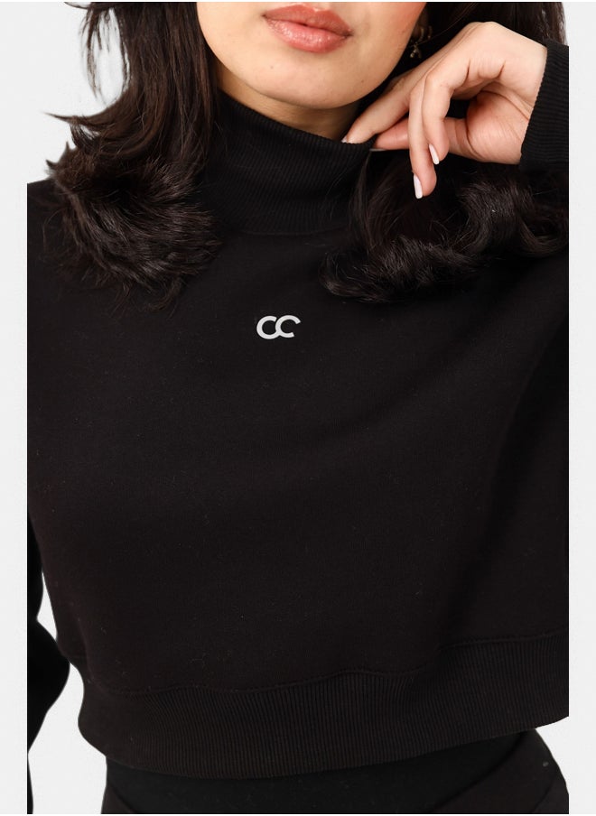 SHECHICK High collar Black Chic Crop Top  - Image 2