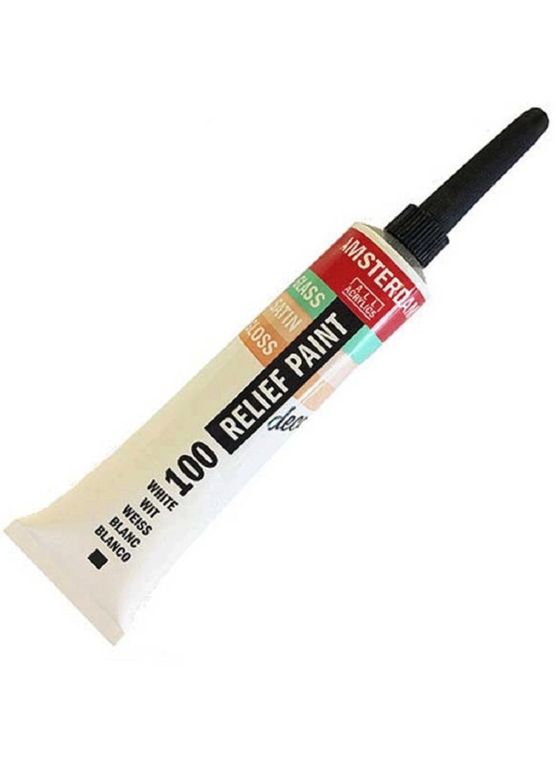 Talens - Talens 100 Relief Paint Glass, 20Ml white - Image 1