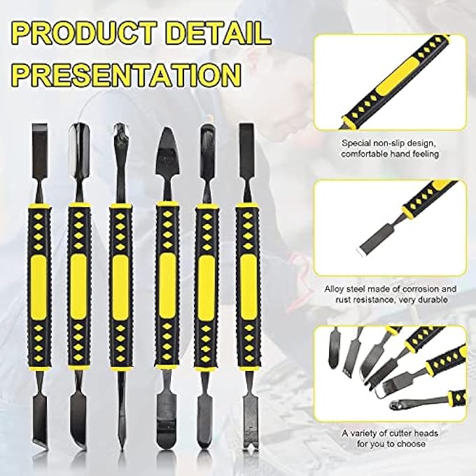 rayihni METAL SPUDGER, MOBILE PHONE DISASSEMBLY, COMPUTER DIGITAL REPAIR TOOLS, MULTIFUNCTIONAL DISASSEMBLY STICK, PRECISION METAL CROWBAR SET REPAIR TOOLS, 6-PIECE SET - Image 2