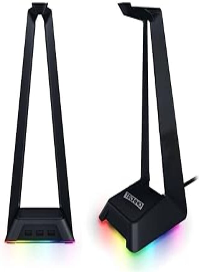 RGB Headset Stand with USB Hub 3 PORT - BLACK