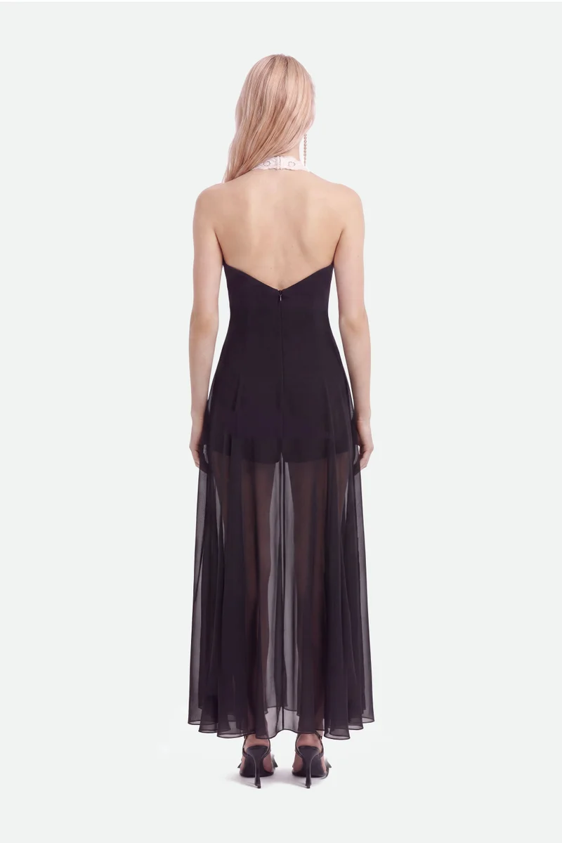 Nocturne  Embroidery Detail Tulle Maxi Dress for Women | Best Price UAE