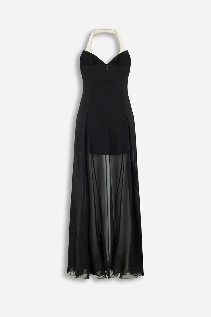 Nocturne  Embroidery Detail Tulle Maxi Dress for Women | Best Price UAE