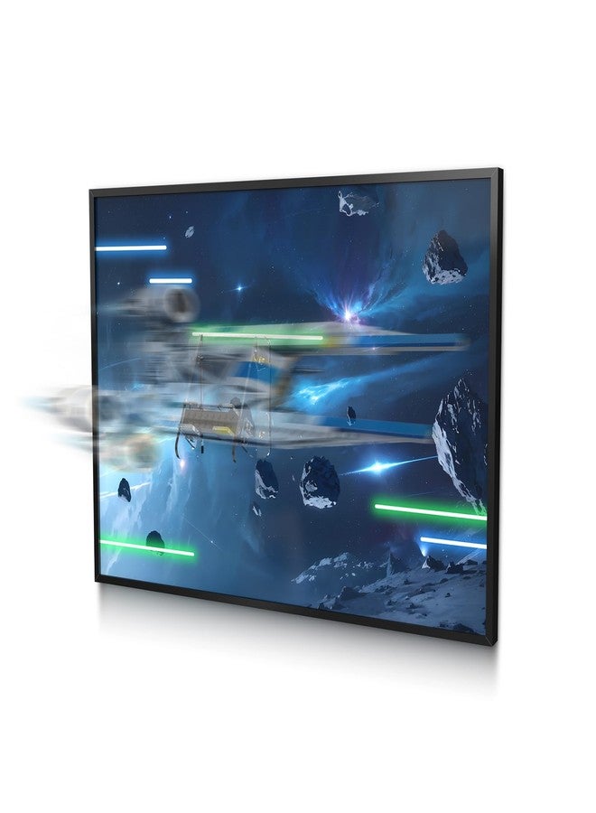 DALDED Display Wall Board Compatible with Lego 75399 Rebel U-Wing Fighter Building Set, Premium Acrylic Art Frame with Secure Brick Holder, Asteroid Field Battle Backdrop, Easy Installation Kit Included - Image 1