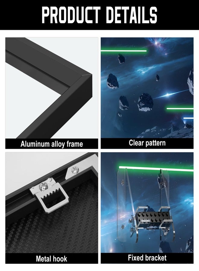 DALDED Display Wall Board Compatible with Lego 75399 Rebel U-Wing Fighter Building Set, Premium Acrylic Art Frame with Secure Brick Holder, Asteroid Field Battle Backdrop, Easy Installation Kit Included - Image 3
