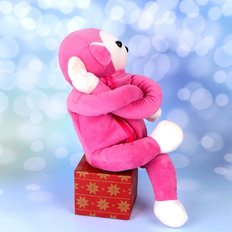 🍳 علبة مناديل سيارة بتصميم قرد كرتوني لطيف متعددة الأغراض باللون الوردي - Image 1