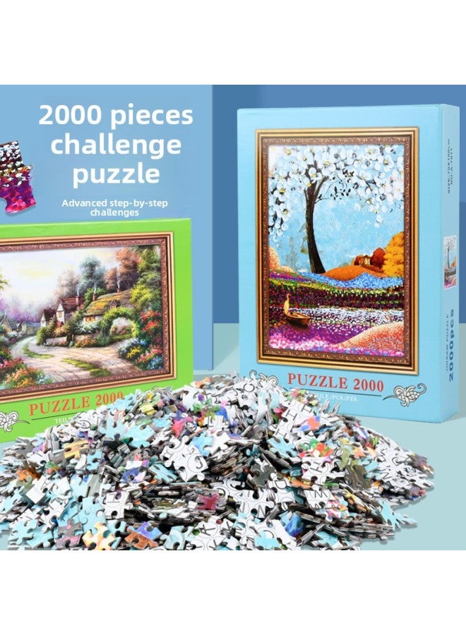 Explosions Adult Jigsaw Puzzle 2000 Pieces Creative Landscape Oil Painting Jigsaw Puzzle Super Difficult To Burn The Brain Game Educational Toys-Color:A- 7004 Vase - Image 2