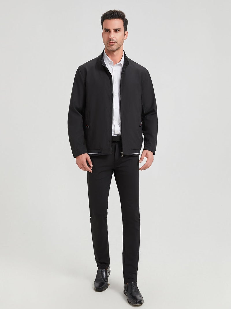 HaoMay Men's Business Casual Full Zip Lightweight Outwear Jackets(Black-XL) - Image 5