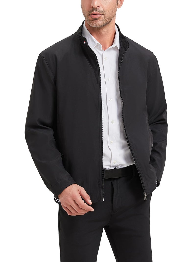 HaoMay Men's Business Casual Full Zip Lightweight Outwear Jackets(Black-XL) - Image 1