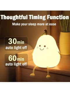 ARNOTEC Pear- Shape Silicone Night Light, LED Night Light Colorful Light Color USB Charging Timed Automatic Shutdown Smile Pear-Shape Silicone Bedside Lamp Decoration for Baby, Kids, Teenagers Bedroom  - Image 5