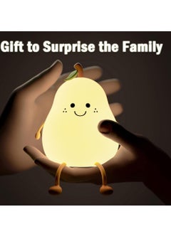 ARNOTEC Pear- Shape Silicone Night Light, LED Night Light Colorful Light Color USB Charging Timed Automatic Shutdown Smile Pear-Shape Silicone Bedside Lamp Decoration for Baby, Kids, Teenagers Bedroom  - Image 2