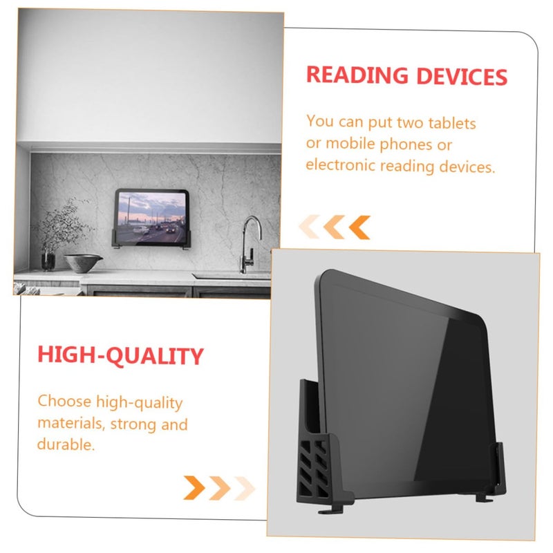 Dual Slot Tablet Bracket Desktop Phone Holder Black Durable Hands Free Support - Image 3