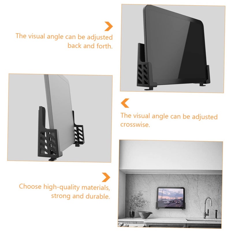 Dual Slot Tablet Bracket Desktop Phone Holder Black Durable Hands Free Support - Image 4