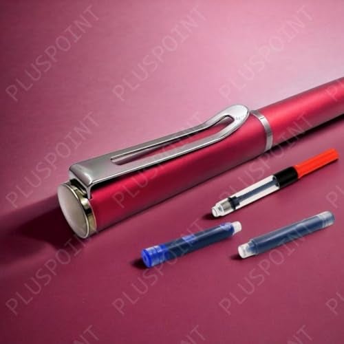 PLUSPOINT Stainless Steel Fountain Pen Stunning Luxury Pen with Metallic Red Finish, Iridium Nib, Pen Gift for Men & Women, Professional, Executive Office, Nice Designer Pens for kids - Image 5