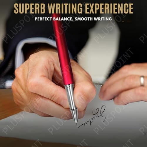 PLUSPOINT Stainless Steel Fountain Pen Stunning Luxury Pen with Metallic Red Finish, Iridium Nib, Pen Gift for Men & Women, Professional, Executive Office, Nice Designer Pens for kids - Image 2