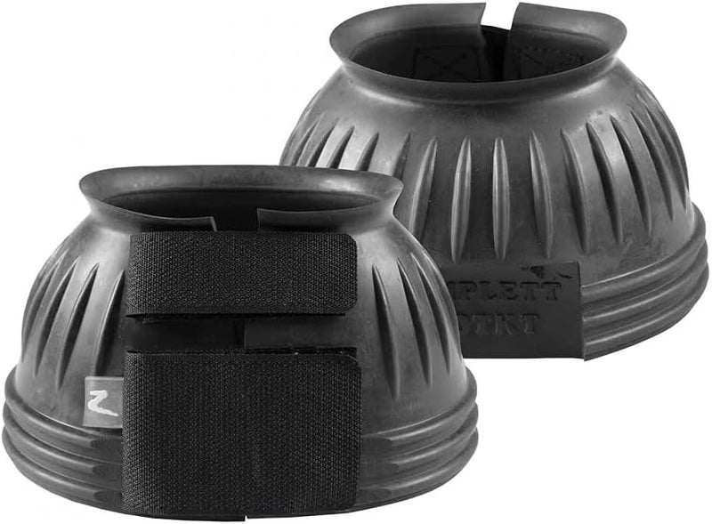 HORZE Double Closure No Turn Rubber Bell Boots  Black  S - Image 1