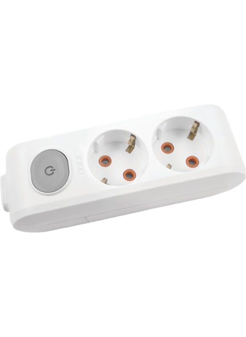 Viko Multi-Let Double Socket with Switch and Grounded Terminals 